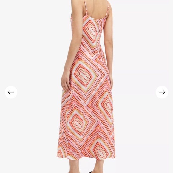 ALLSAINTS Bryony Luisa graphic-print V-neck woven midi dress size 8 NWT - Picture 3 of 7